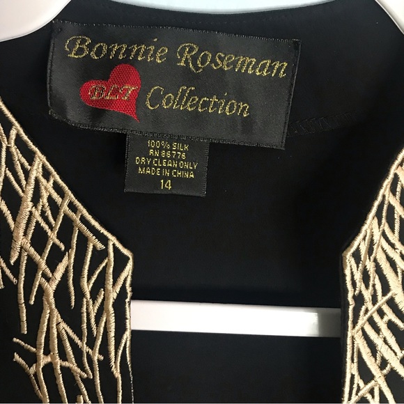 Vintage Bonnie Roseman Silk Tunic Top SZ 14 - Picture 3 of 9